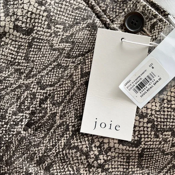 NWT Joie Snake Print Leather Shorts - Picture 2 of 12